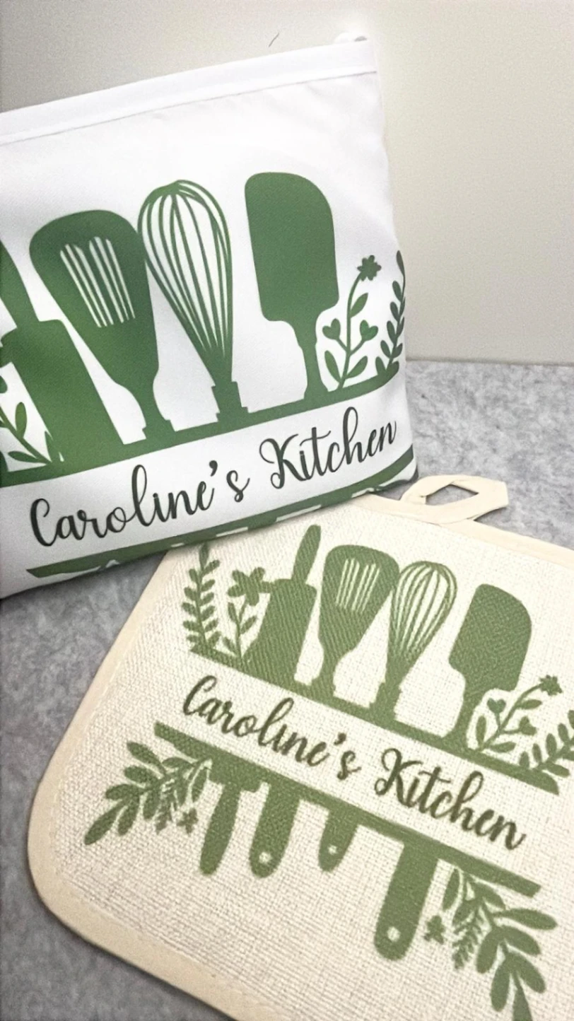 Dessous de Plat Personnalisé Avec Texte en Coton & Lin