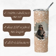 Tumbler Personnalisé avec Photo - Design Dentelle Coulante 3D - Double Paroi Inox, Couvercle & Paille Inclus