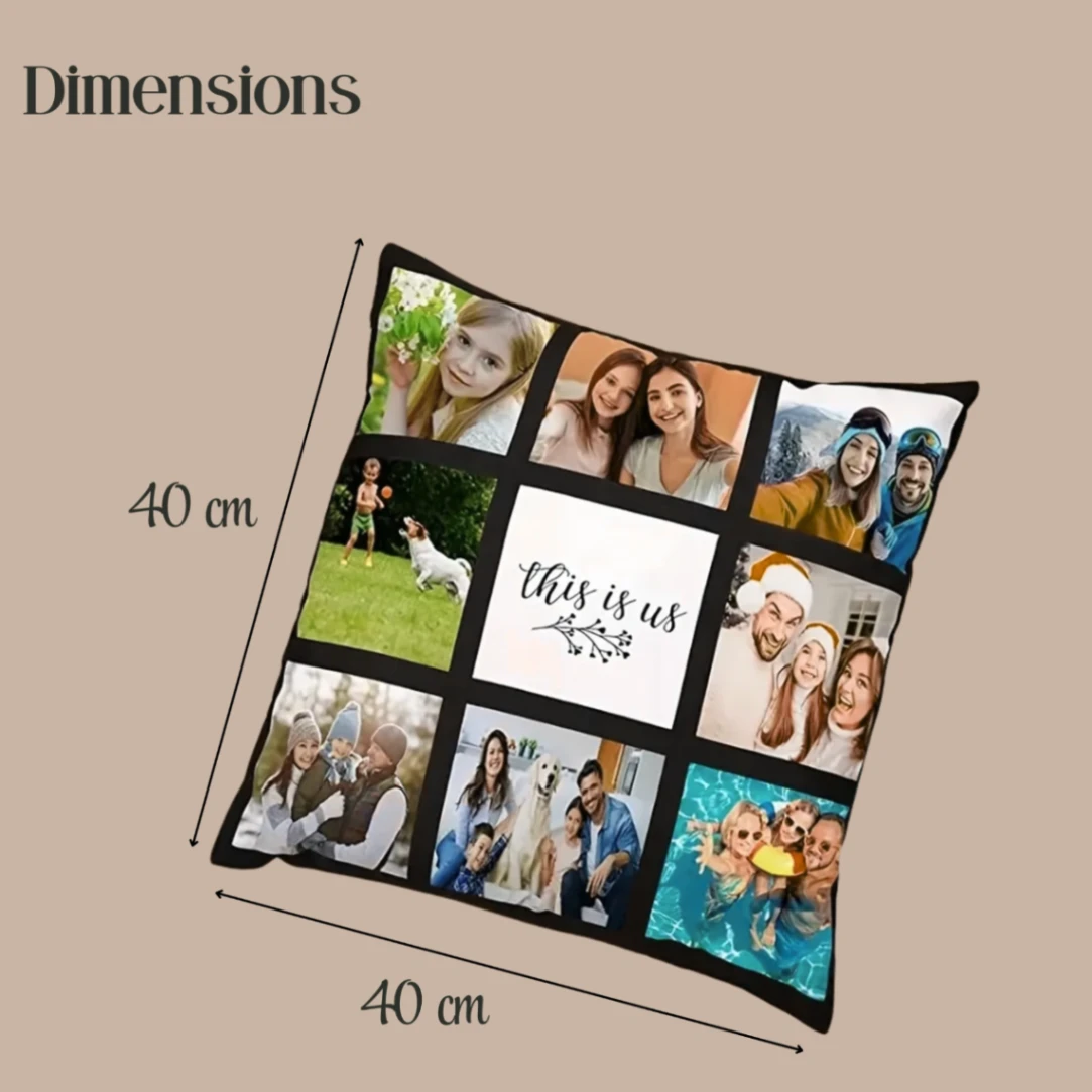 Housse de Coussin Personnalisée avec 8 Photos