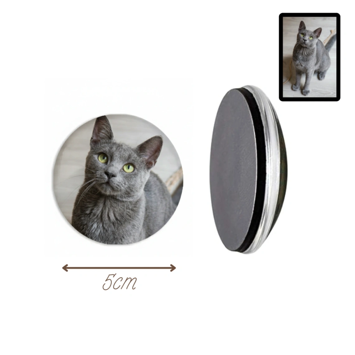 Magnet Bombé en Cristal Personnalisé avec Photo - Magnet