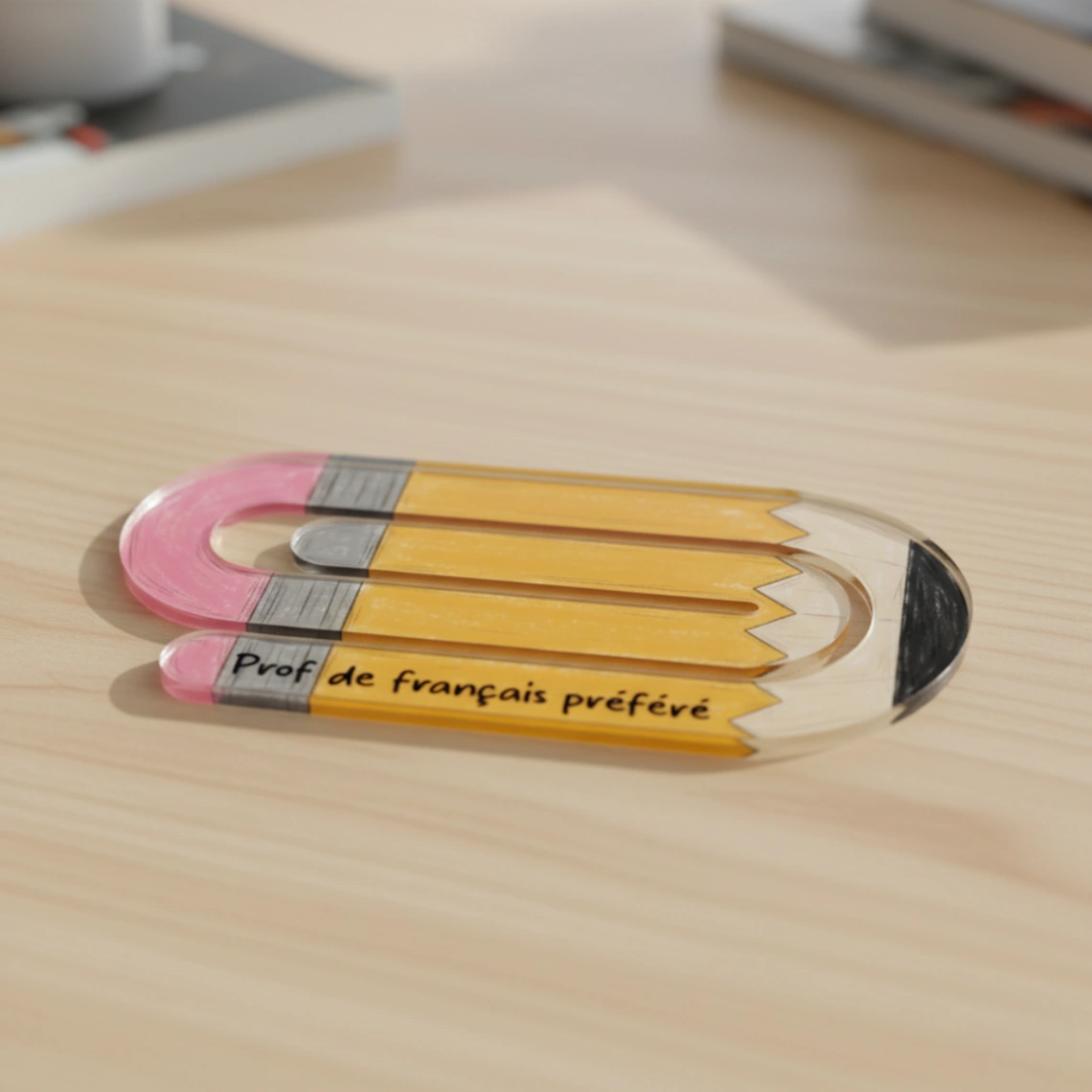 Marque-page Personnalisé pour Enseignant(e) – Acrylique 10 x 5 cm – Cadeau Maître ou Maîtresse d’école