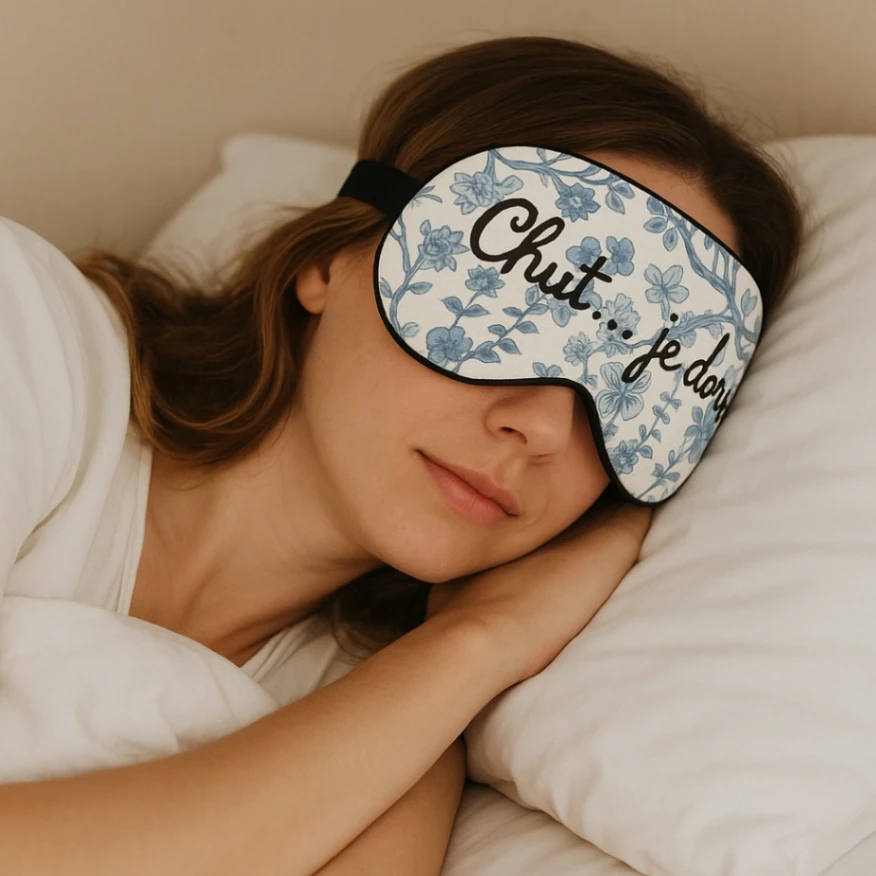 Masque de Sommeil Personnalisé Avec texte - Design Chinoiserie