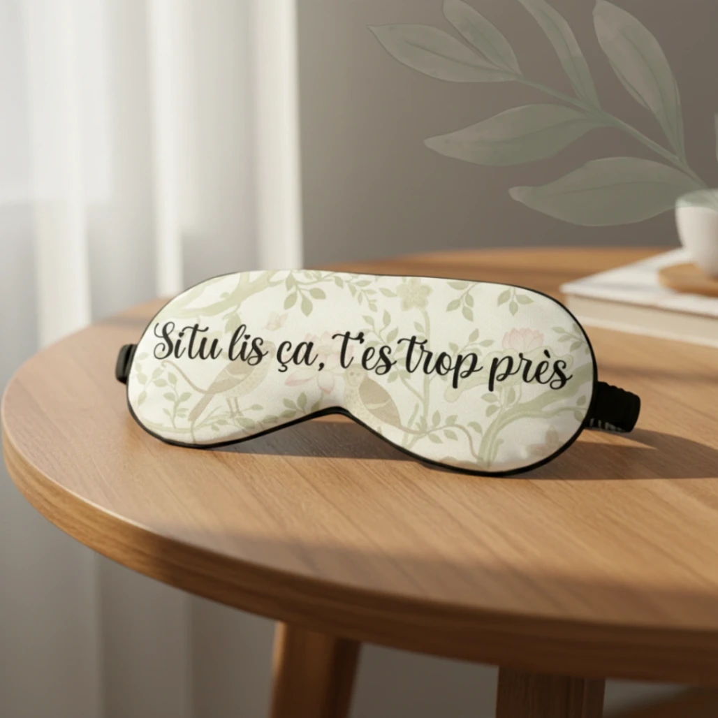 Masque de Sommeil Personnalisé Avec texte - Design Chinoiserie