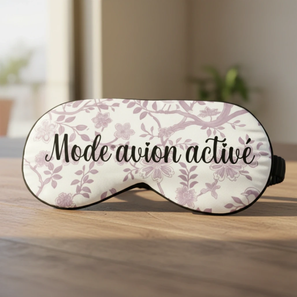 Masque de Sommeil Personnalisé Avec texte - Design Chinoiserie