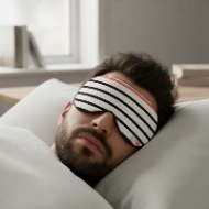 Masque de Sommeil Personnalisable avec Initiales - Style Marinière