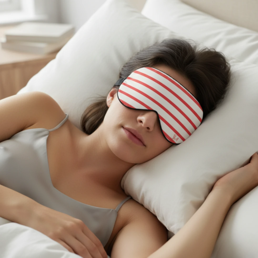 Masque de Sommeil Personnalisable avec Initiales - Style Marinière