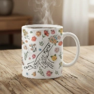 Mug Floral Personnalisé Pour Maman ou Papa - Effet Impression 3D 