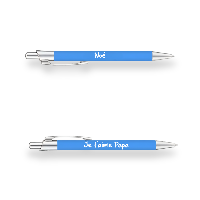 Stylo Personnalisé Recto Verso avec 2 Textes au Choix - Finition Argent ou Or