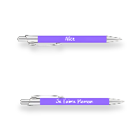 Stylo Personnalisé Recto Verso avec 2 Textes au Choix - Finition Argent ou Or