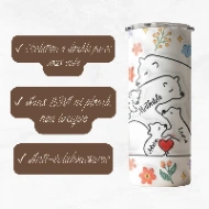 Tumbler Personnalisé Famille d’Ours – Jusqu’à 7 Noms – Gobelet Isotherme Inox avec Couvercle Transparent